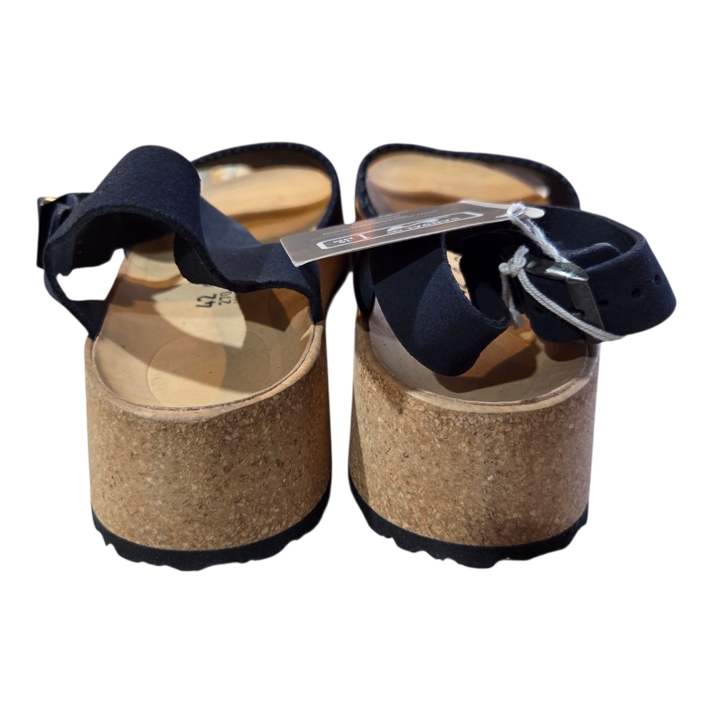 PAPILLIO Birkenstock GLENDA  Strappy Heeled Sandals  Midnight Narrow Fit Sz 11 - Picture 4 of 7